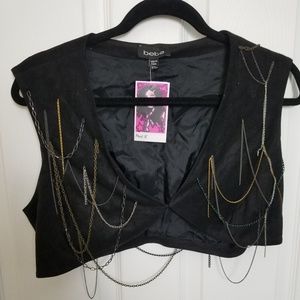 NWT Bebe size Medium black crop vest